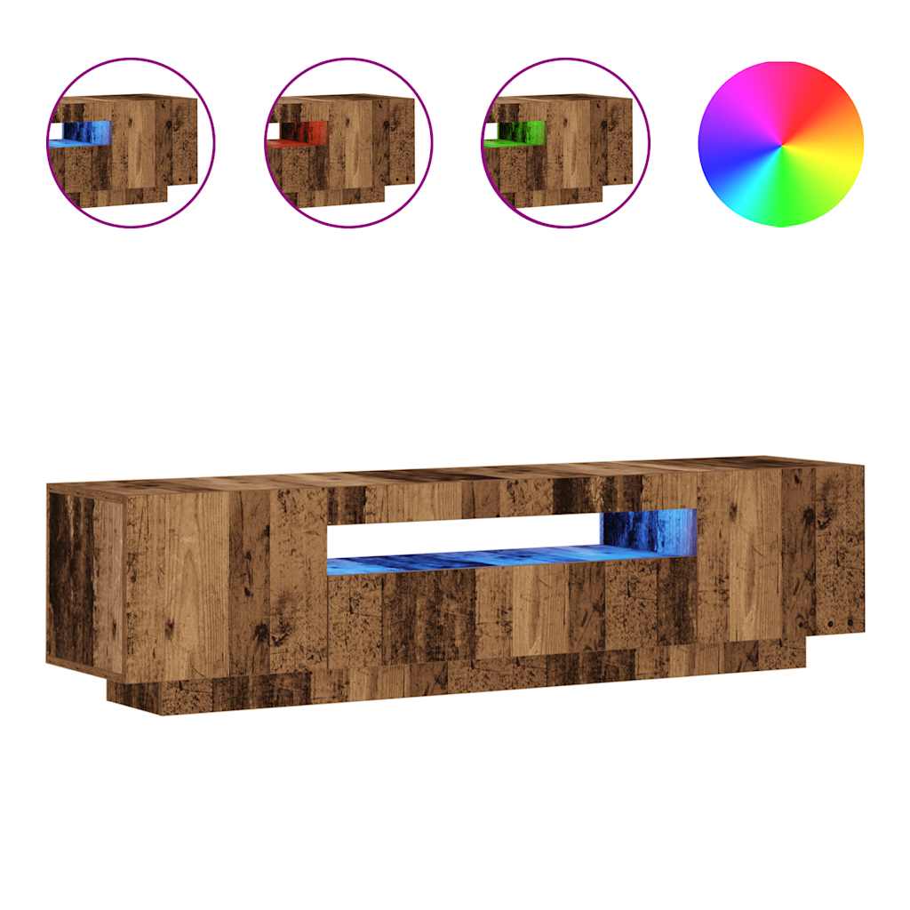 Έπιπλο Τηλεόρασης LED Όψη Παλαιού Ξύλου 160x35x40 εκ.Επεξ. Ξύλο - Pakobazaar