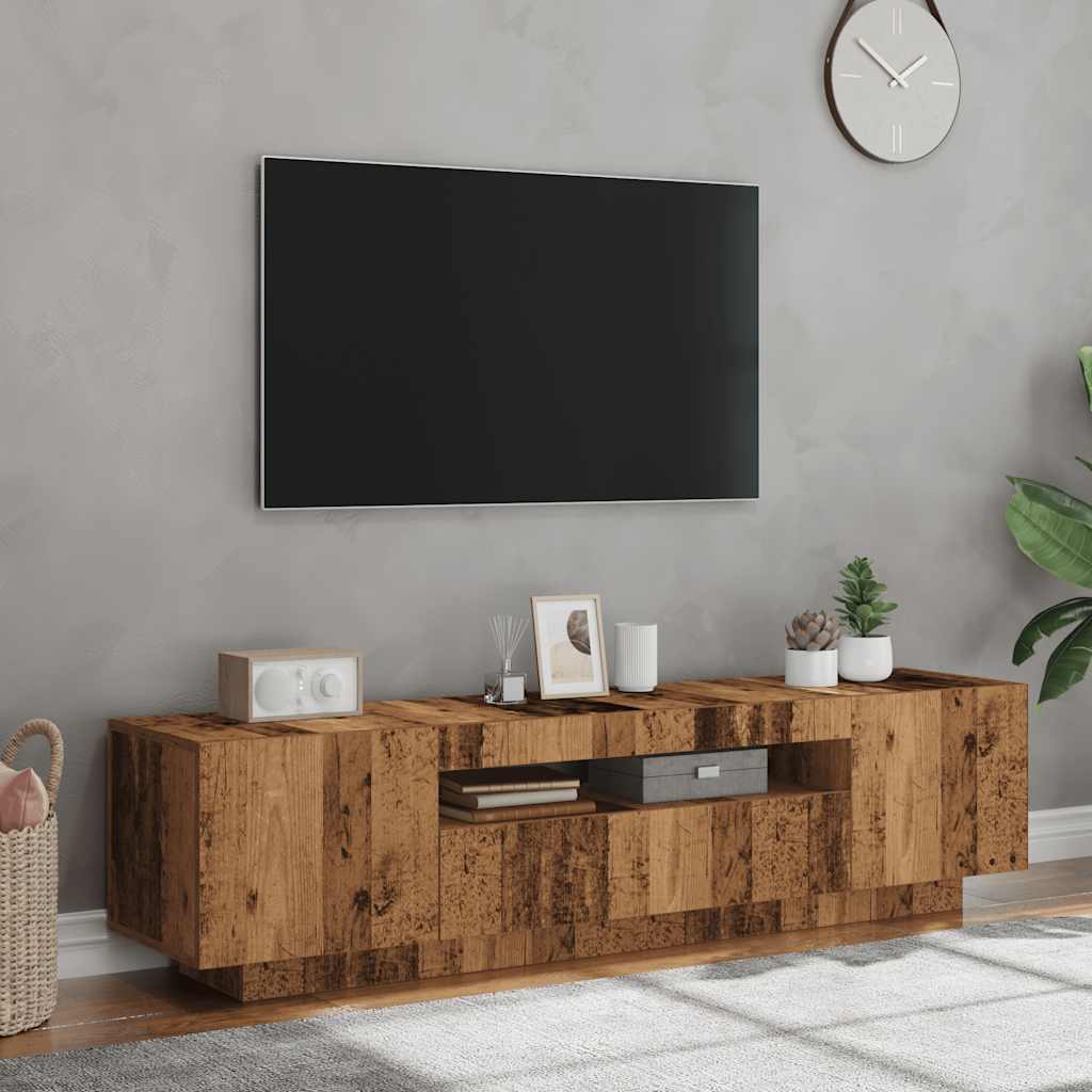 Έπιπλο Τηλεόρασης LED Όψη Παλαιού Ξύλου 160x35x40 εκ.Επεξ. Ξύλο - Pakobazaar