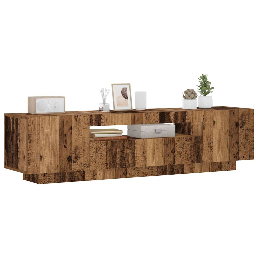 Έπιπλο Τηλεόρασης LED Όψη Παλαιού Ξύλου 160x35x40 εκ.Επεξ. Ξύλο - Pakobazaar