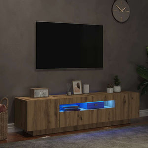 Έπιπλο Τηλεόρασης με LED Αρτισιανή Δρυς 160x35x40 εκ Επεξ.Ξύλο - Pakobazaar