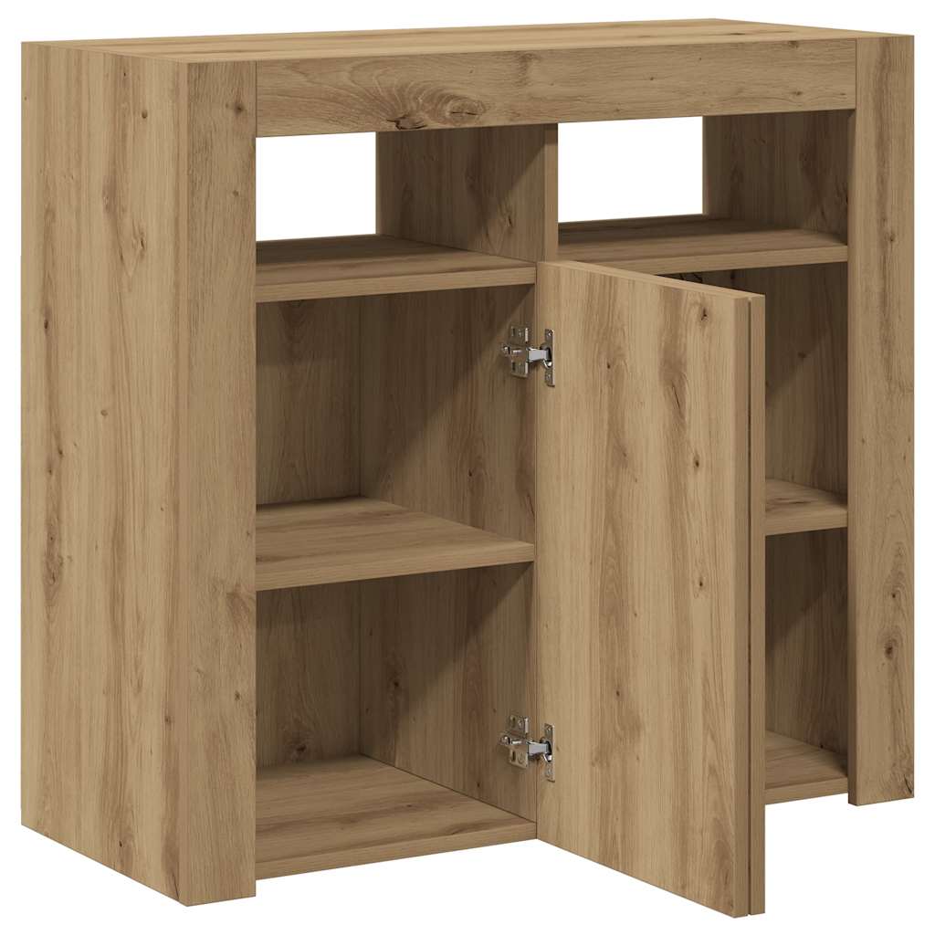 Ντουλάπι με LED Αρτισιανή Δρυς 80 x 35 x 75 εκ. Επεξ. Ξύλο - Pakobazaar