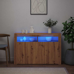 Ντουλάπι με LED Αρτισιανή Δρυς 115,5x30x75 εκ. Επεξ. Ξύλο