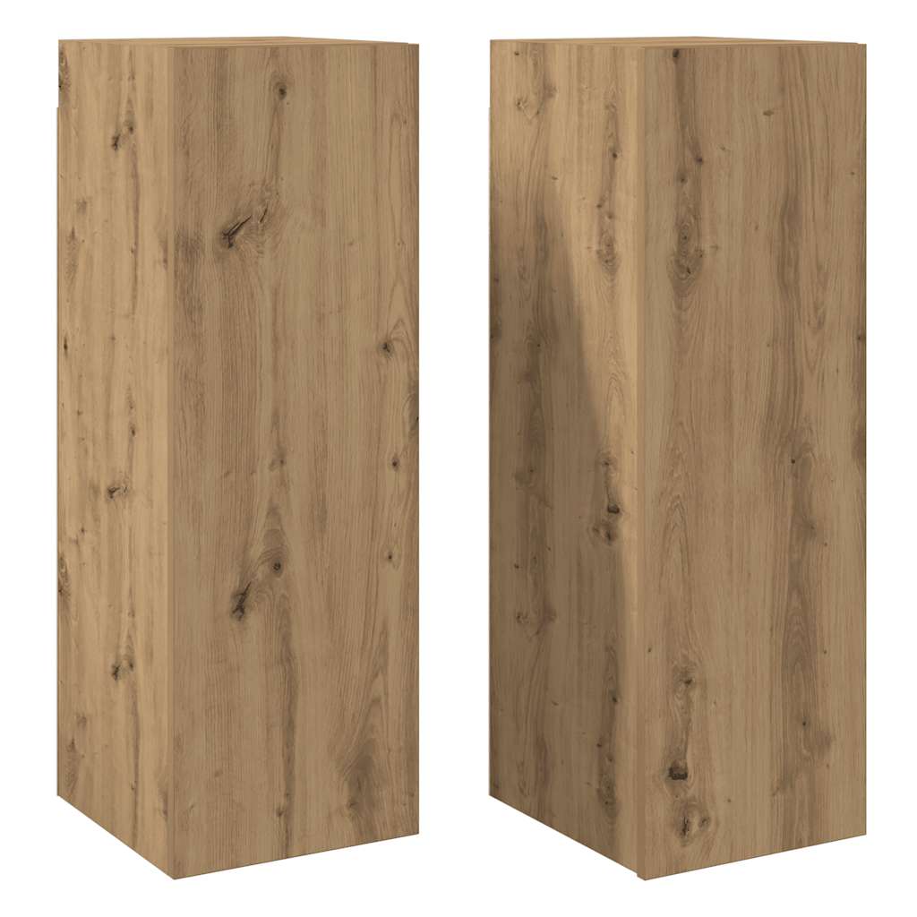 Σετ ντουλάπι τηλεόρασης 2 τεμαχίων Artisan Oak Ξύλο μηχανής