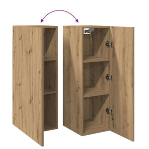 Σετ ντουλάπι τηλεόρασης 2 τεμαχίων Artisan Oak Ξύλο μηχανής