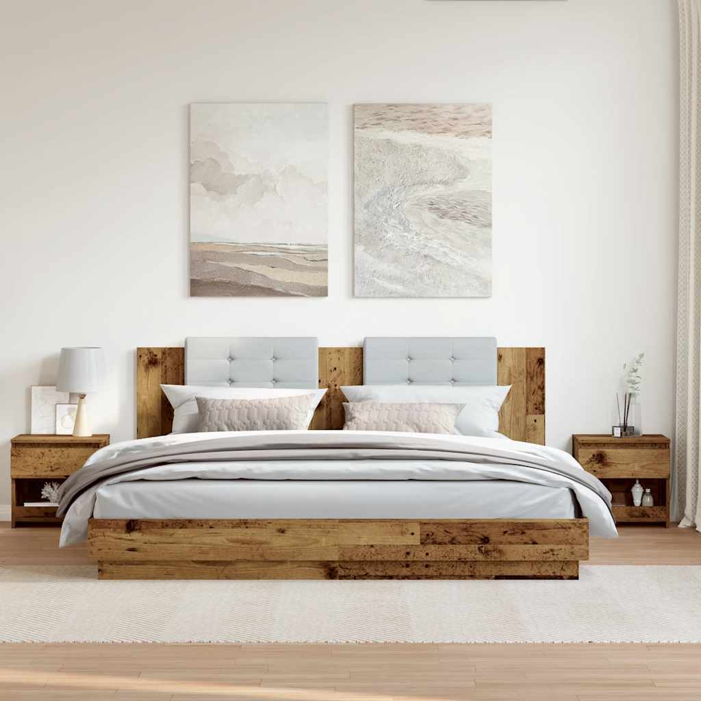 Κομοδίνα 2 τεμάχια Παλιό ξύλο 40x30x39 cm Κατασκευασμένο ξύλο