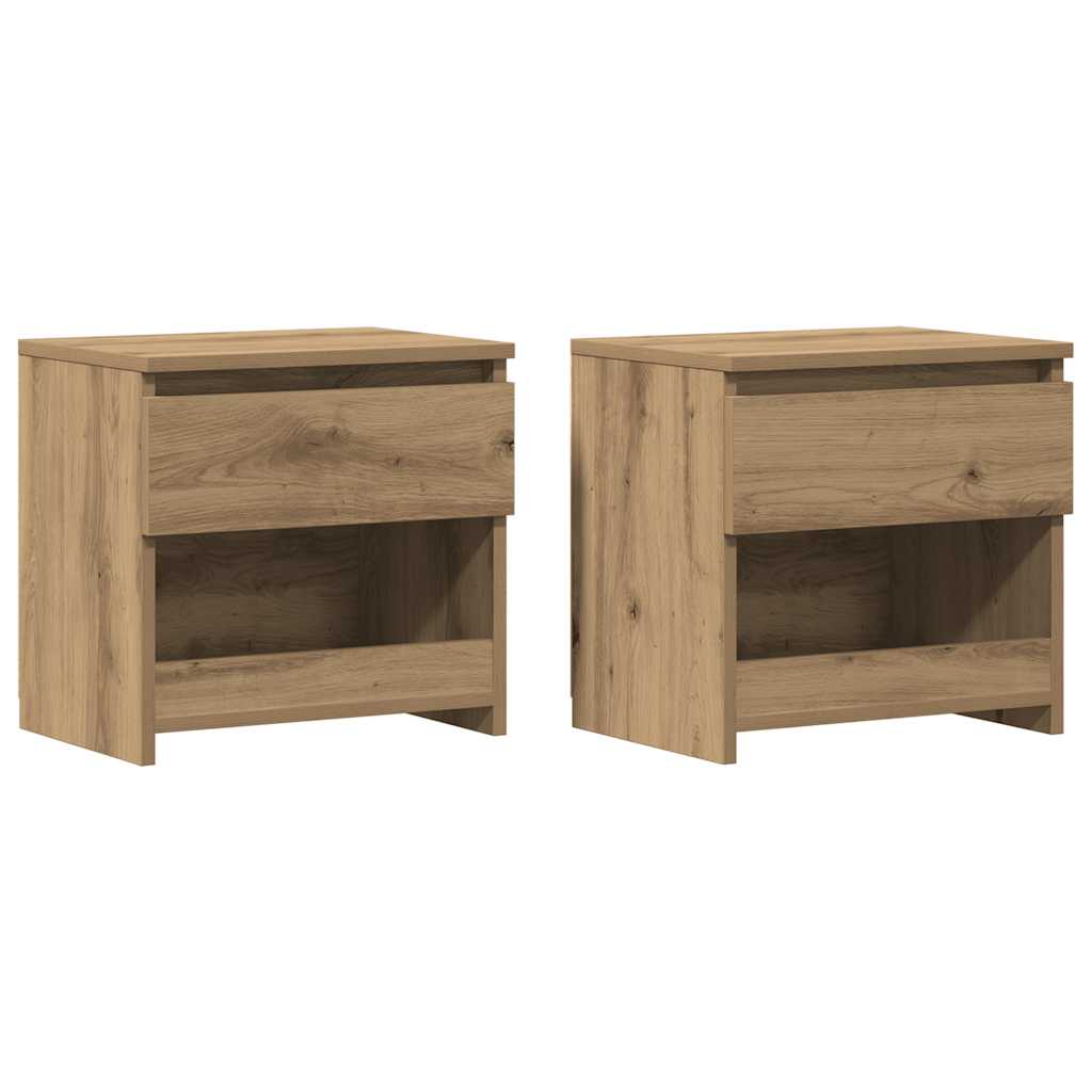 Κομοδίνα 2 τεμάχια Artisan Oak 40x30x39 cm Κατασκευασμένο ξύλο - Pakobazaar