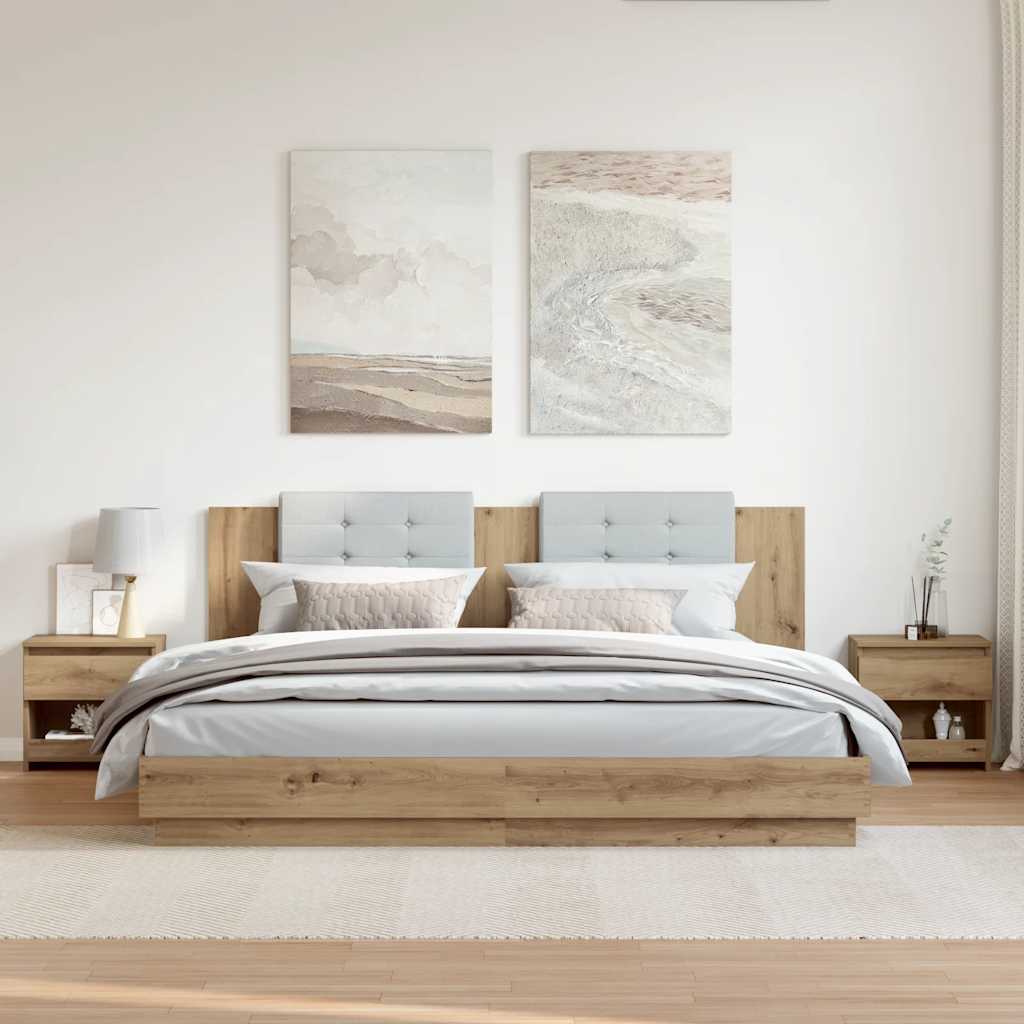 Κομοδίνα 2 τεμάχια Artisan Oak 40x30x39 cm Κατασκευασμένο ξύλο - Pakobazaar