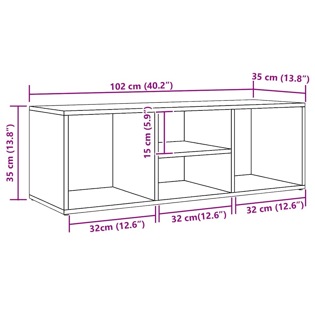 Πάγκος Αποθήκ. Παπουτσιών Αρτισιανή Δρυς 105x35x35εκ Επεξ. Ξύλο - Pakobazaar