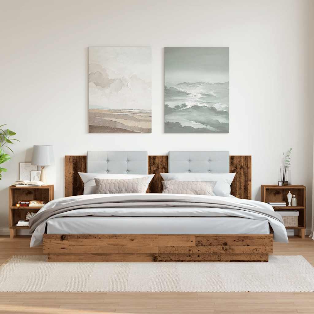 Κομοδίνα 2 τεμάχια Παλιό ξύλο 40x30x50 cm Κατασκευασμένο ξύλο