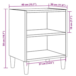 Κομοδίνα 2 τεμάχια Παλιό ξύλο 40x30x50 cm Κατασκευασμένο ξύλο