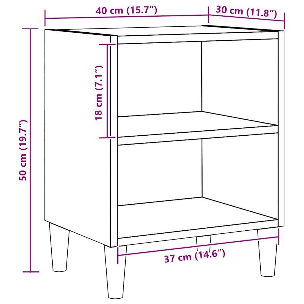 Κομοδίνο ντουλάπι Artisan Oak 40x30x50 cm Κατασκευασμένο ξύλο