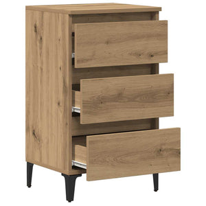 Ντουλάπι κρεβατιού με μεταλλικά πόδια Artisan Oak 40x35x69 cm