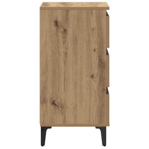 Ντουλάπι κρεβατιού με μεταλλικά πόδια Artisan Oak 40x35x69 cm