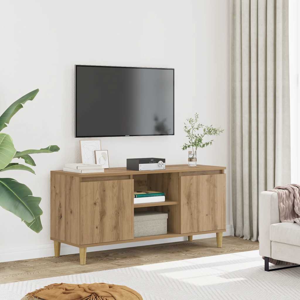 Έπιπλο Τηλεόρασης Αρτισιανή Δρυς 102x35x50 εκ από Επεξεργ. Ξύλο - Pakobazaar