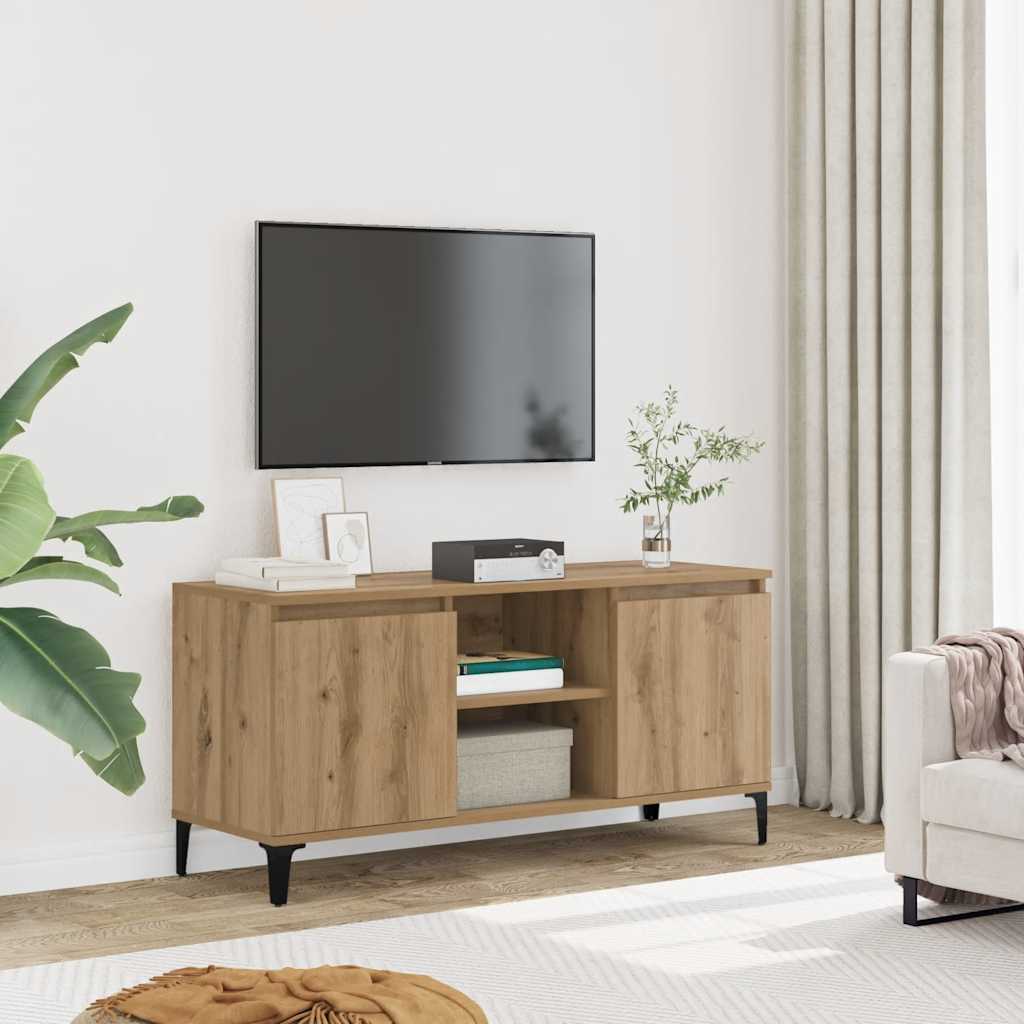Έπιπλο Τηλεόρασης Αρτισιανή Δρυς 102x35x50 εκ από Επεξεργ. Ξύλο - Pakobazaar