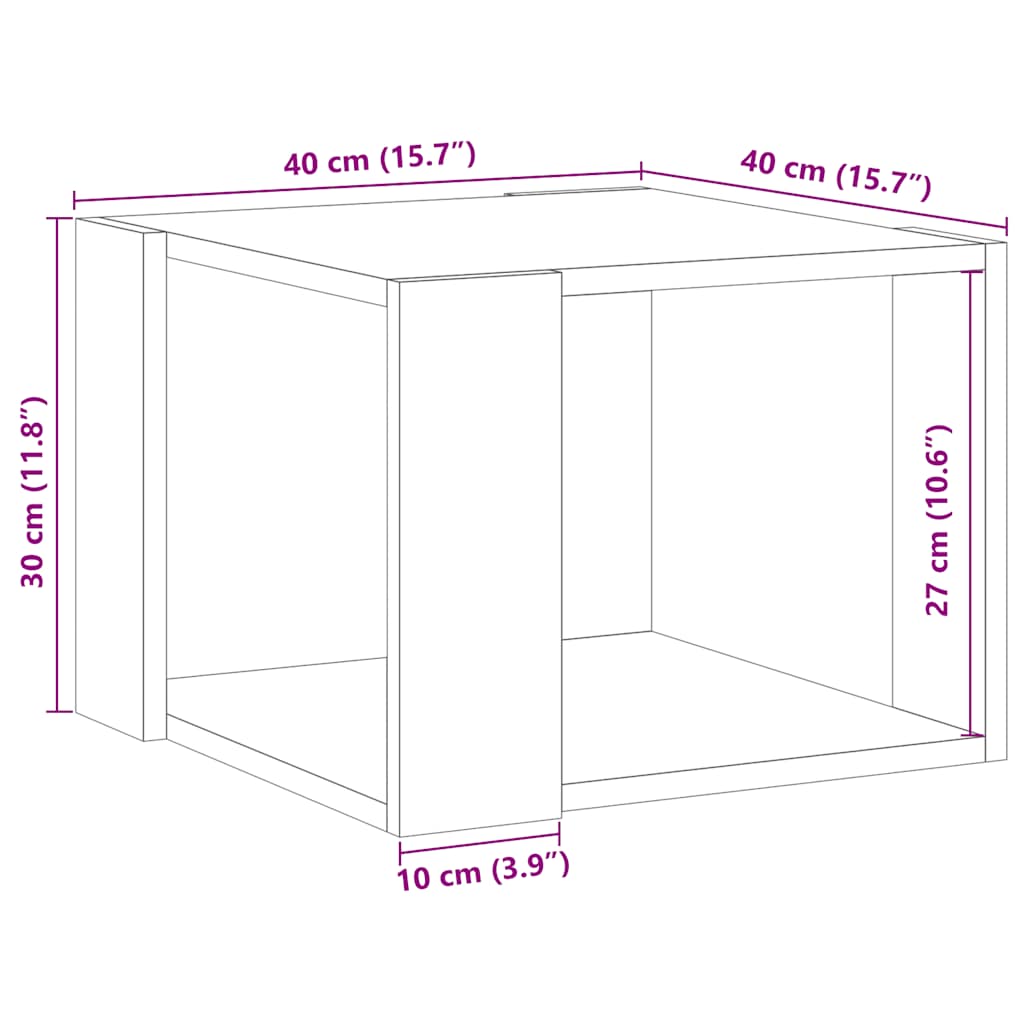 Τραπεζάκι σαλονιού Παλιό ξύλο 40x40x30 cm Κατασκευασμένο ξύλο - Pakobazaar