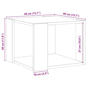 Τραπεζάκι σαλονιού Παλιό ξύλο 40x40x30 cm Κατασκευασμένο ξύλο - Pakobazaar