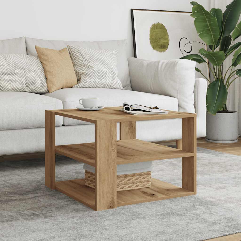 Τραπεζάκι σαλονιού Artisan Oak 58x58x40 cm Κατασκευασμένο ξύλο - Pakobazaar