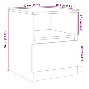 Κομοδίνα 2 τεμάχια Artisan Oak 40x40x50 cm Κατασκευασμένο ξύλο