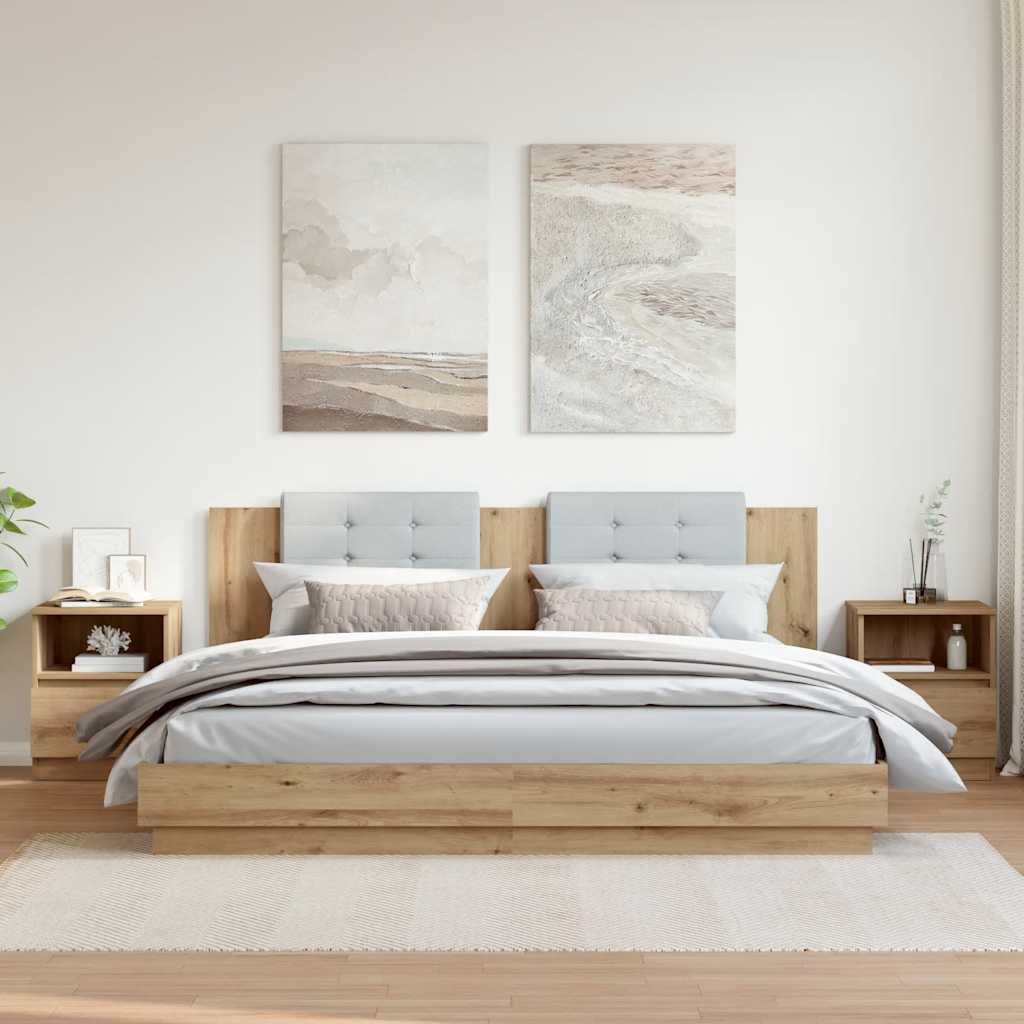 Κομοδίνα 2 τεμάχια Artisan Oak 40x40x50 cm Κατασκευασμένο ξύλο