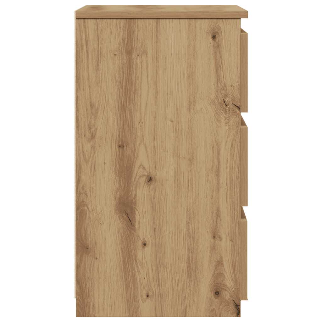 Κομοδίνο Αρτισιανή Δρυς 40x35x62,5 εκ. από Επεξεργασμένο Ξύλο