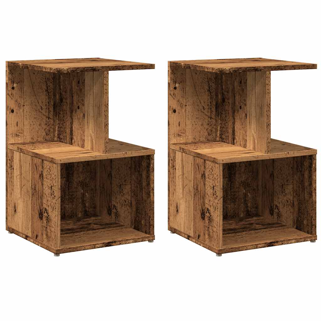 Κομοδίνα 2 τεμάχια Παλιό ξύλο 35x35x55 cm Κατασκευασμένο ξύλο