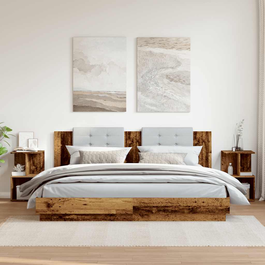 Κομοδίνα 2 τεμάχια Παλιό ξύλο 35x35x55 cm Κατασκευασμένο ξύλο