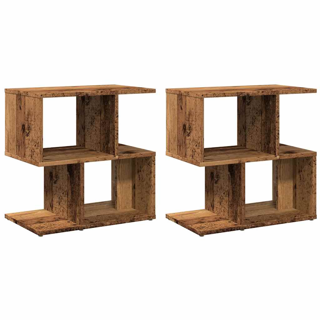 Κομοδίνα 2 τεμάχια Παλιό ξύλο 50x30x51,5 cm Κατασκευασμένο ξύλο