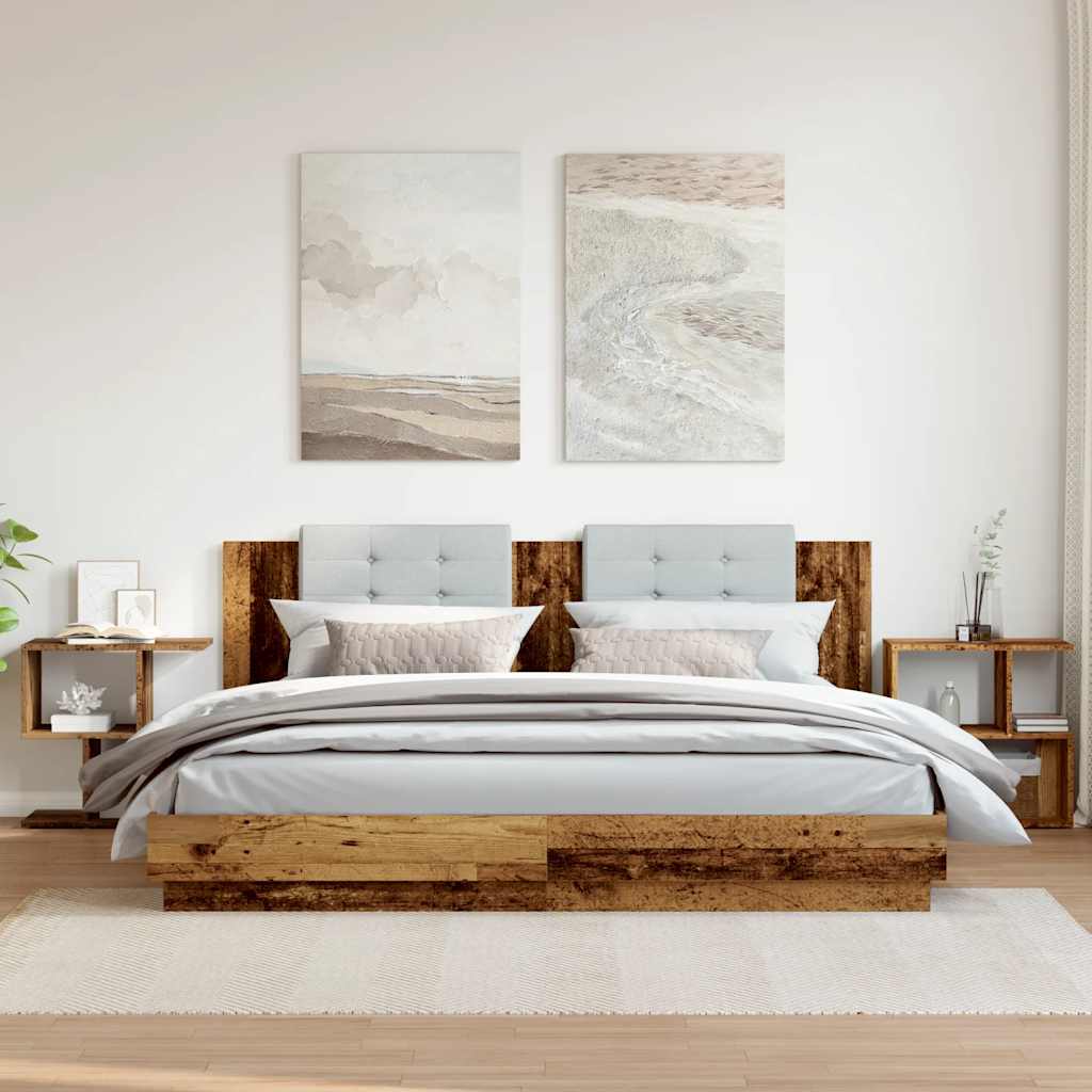 Κομοδίνα 2 τεμάχια Παλιό ξύλο 50x30x51,5 cm Κατασκευασμένο ξύλο