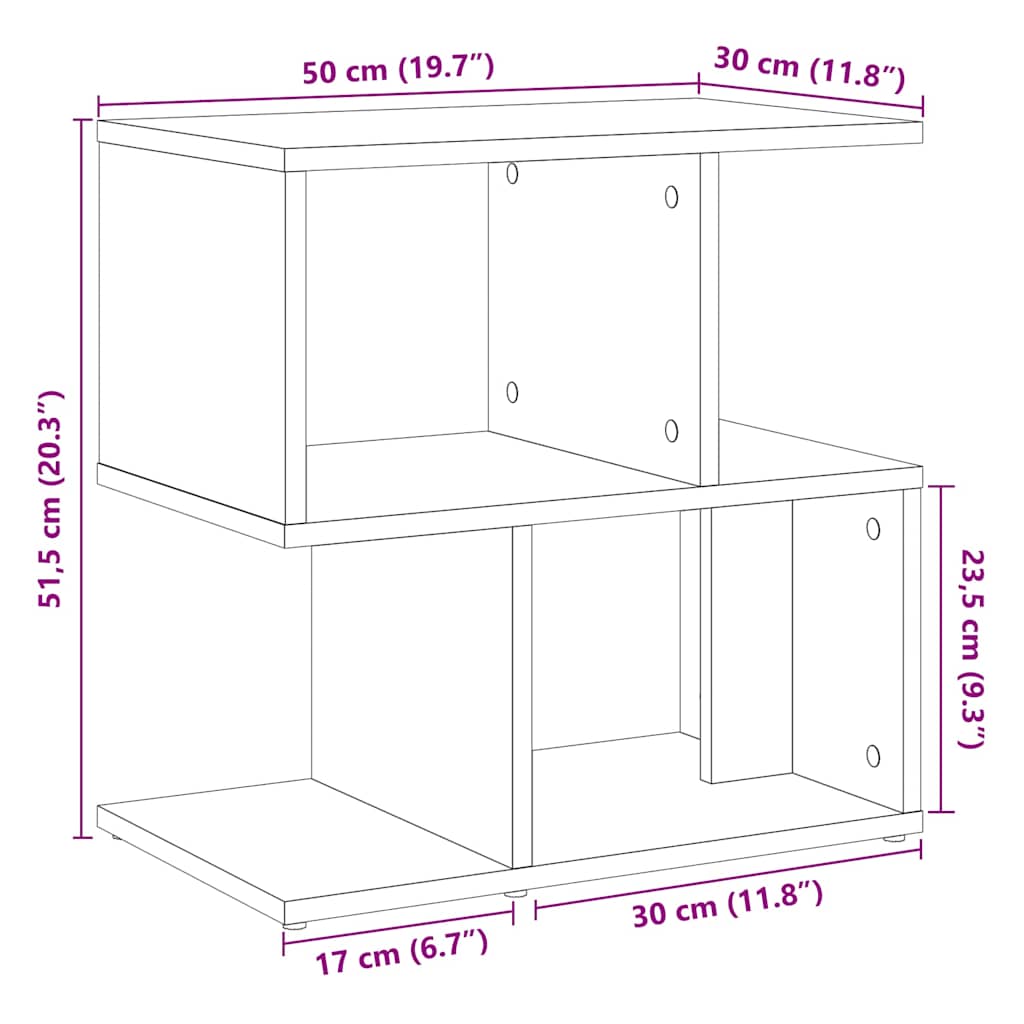 Κομοδίνο Artisan Oak 50x30x51,5 cm Κατασκευασμένο ξύλο - Pakobazaar