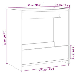 Side Table Παλιό ξύλο 50x26x50 cm Κατασκευασμένο ξύλο