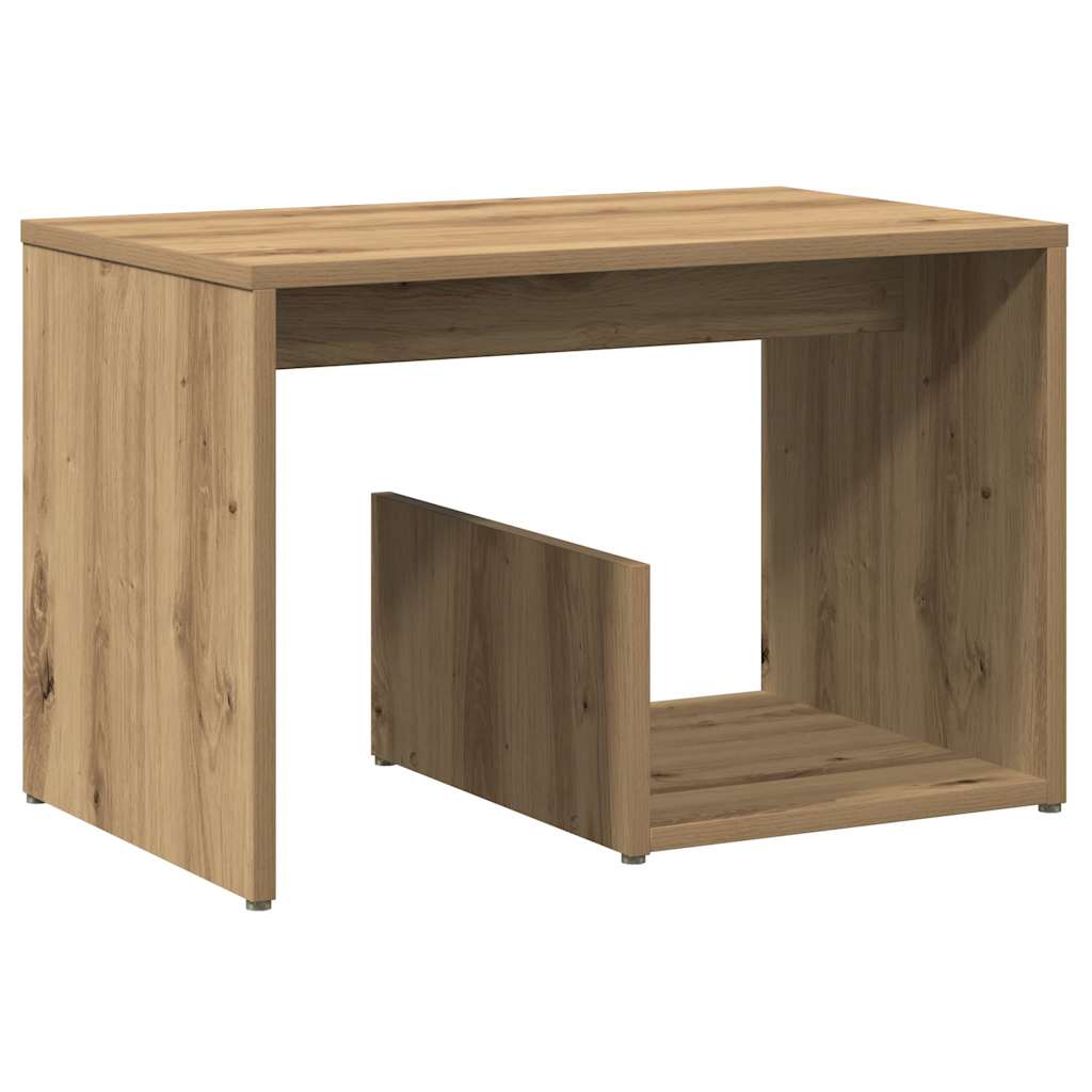 Side Table Artisan Oak 59x36x38 cm Κατασκευασμένο ξύλο