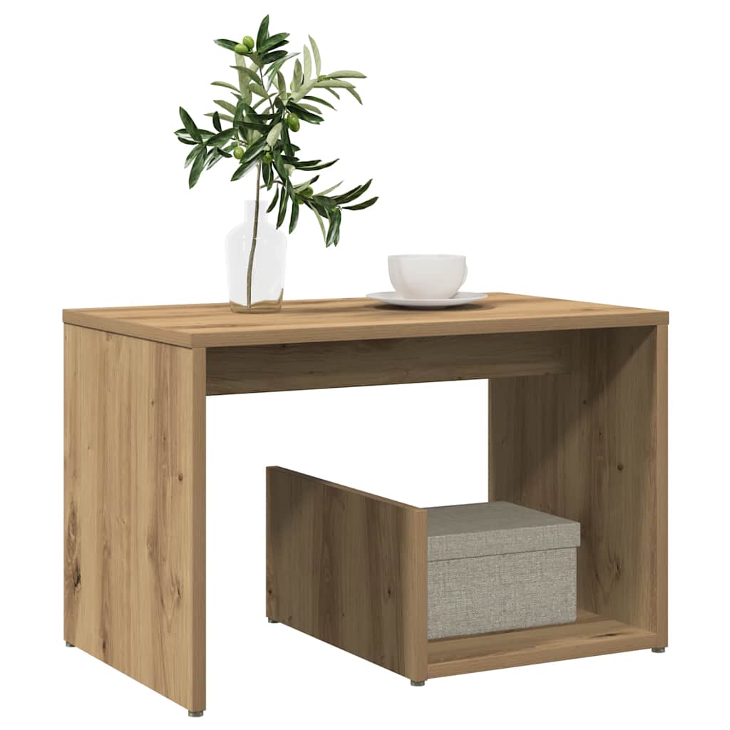Side Table Artisan Oak 59x36x38 cm Κατασκευασμένο ξύλο