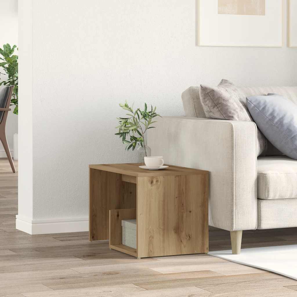 Side Table Artisan Oak 59x36x38 cm Κατασκευασμένο ξύλο