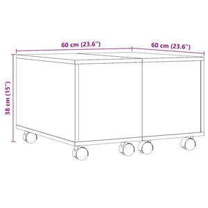 Τραπεζάκι Σαλονιού Αρτισιανή Δρυς 60x60x38 εκ. Επεξ. Ξύλο