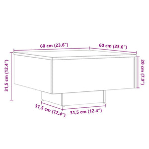 Τραπεζάκι Σαλονιού Παλιό Ξύλο 60 x 60 x 31,5 εκ. Μοριοσανίδα - Pakobazaar