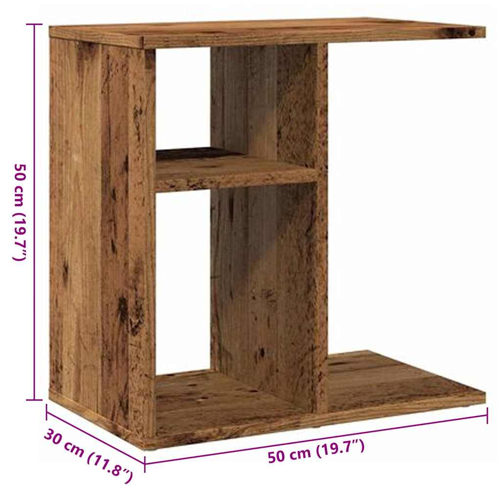 Side Table Παλιό ξύλο 50x30x50 cm Κατασκευασμένο ξύλο