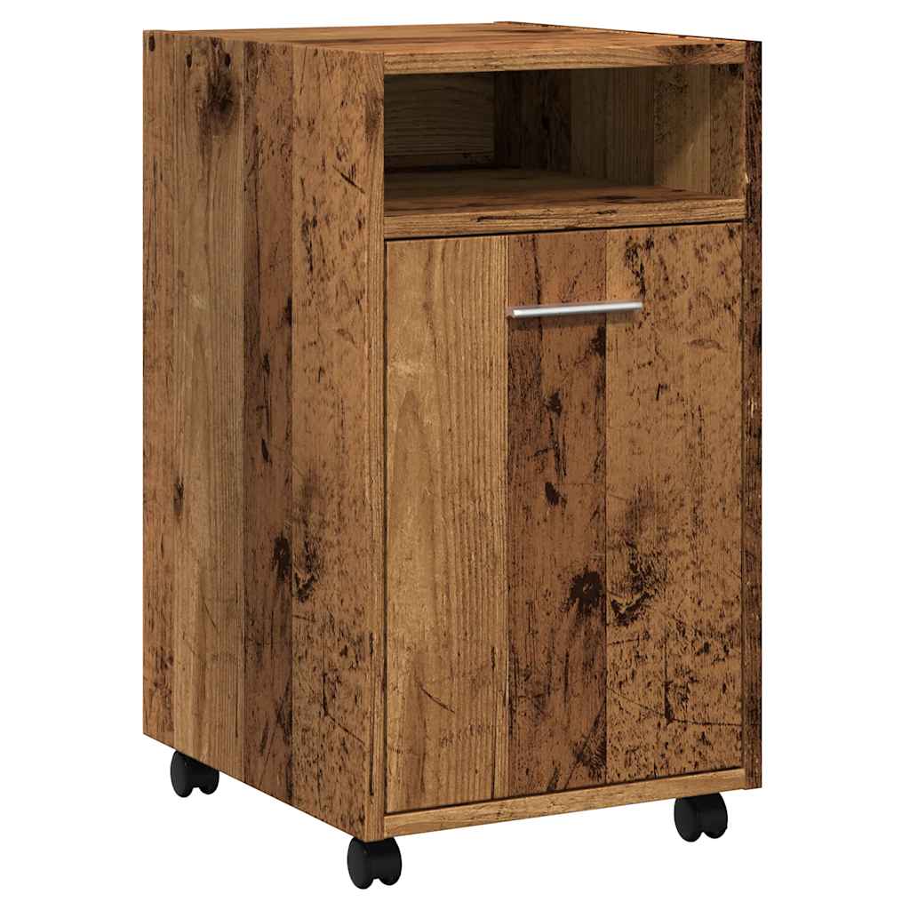 Ντουλάπι με ρόδες Παλιό ξύλο 33x38x60 cm Ξύλο μηχανής