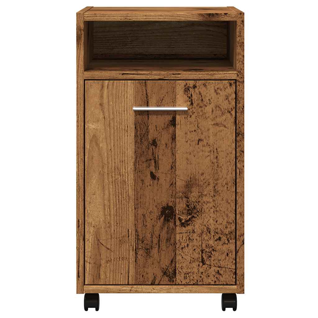 Ντουλάπι με ρόδες Παλιό ξύλο 33x38x60 cm Ξύλο μηχανής