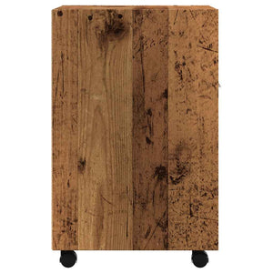 Ντουλάπι με ρόδες Παλιό ξύλο 33x38x60 cm Ξύλο μηχανής