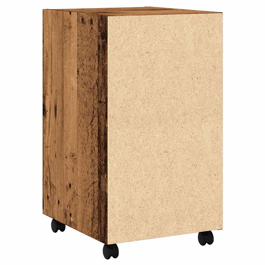 Ντουλάπι με ρόδες Παλιό ξύλο 33x38x60 cm Ξύλο μηχανής