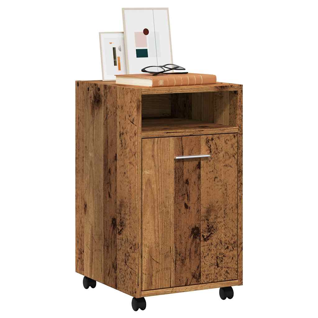 Ντουλάπι με ρόδες Παλιό ξύλο 33x38x60 cm Ξύλο μηχανής