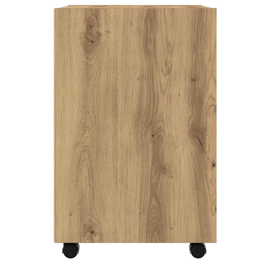 ντουλάπι  με ροδάκια Artisan Oak 33x38x60 cm Κατασκευασμένο ξύλο