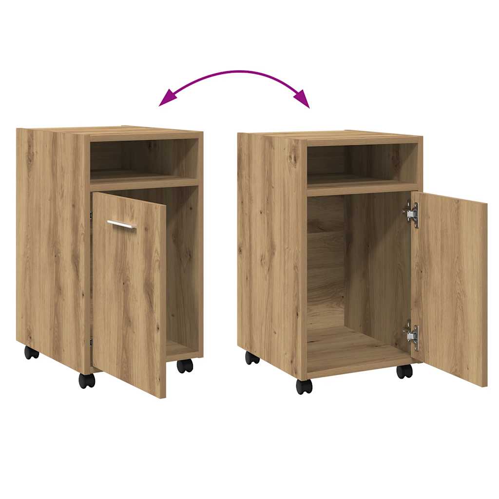 ντουλάπι  με ροδάκια Artisan Oak 33x38x60 cm Κατασκευασμένο ξύλο