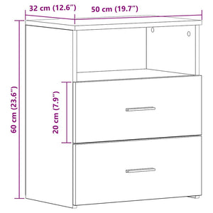 Κομοδίνο Όψη Παλαιού Ξύλου 50x32x60 εκ. από Επεξ. Ξύλο - Pakobazaar