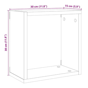 Ράφια Τοίχου Κύβοι 2 τεμ. Αρτισιανή Δρυς 30x15x30 εκ Επεξ. Ξύλο - Pakobazaar