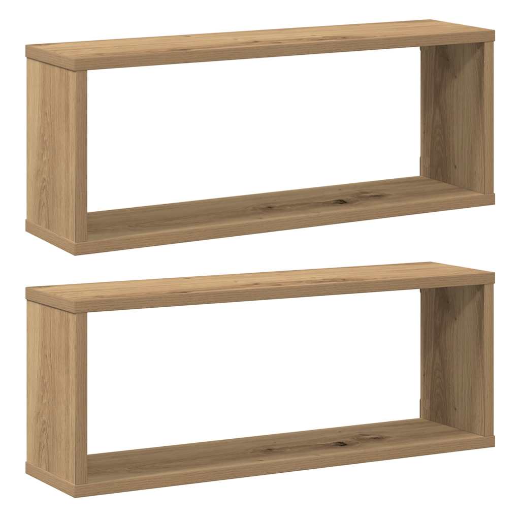 Ράφια κύβων τοίχου 2 τεμάχια Artisan Oak Κατασκευασμένο ξύλο - Pakobazaar