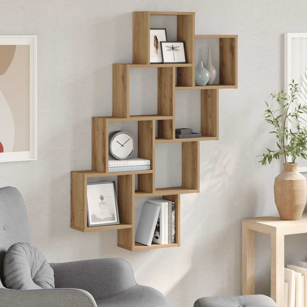 Ράφι κύβος τοίχου Artisan Oak 90x15x119,5cm Κατασκευασμένο ξύλο