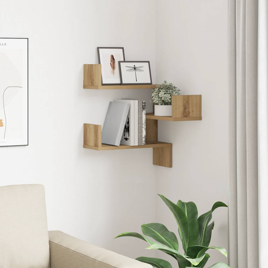 Γωνιακό ράφι τοίχου Δρυς τεχνίτης 40x40x49,5 cm - Pakobazaar
