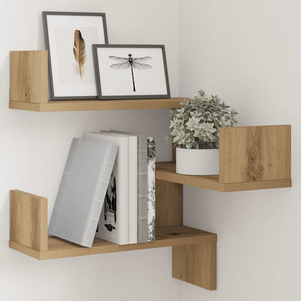 Γωνιακό ράφι τοίχου Δρυς τεχνίτης 40x40x49,5 cm - Pakobazaar